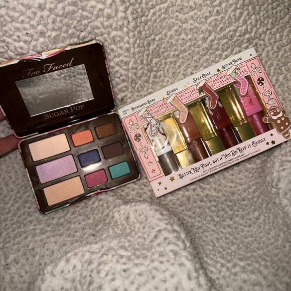 Too Faced Sugar Pop Eyeshadow Palette & Better Not pout If You Do Keep It Glossy - Picture 6 of 11
